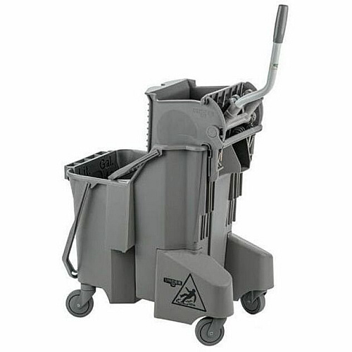 Unger SmartColor Dual-Compartment Mop Bucket 7.93 gal - Light Weight, Ergonomic Design, Caster, Comfortable - Plastic - Black - 1 / Carton (COMBG)