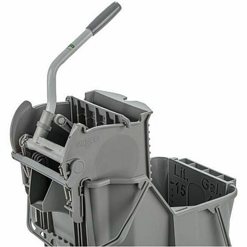 Unger SmartColor Dual-Compartment Mop Bucket 7.93 gal - Light Weight, Ergonomic Design, Caster, Comfortable - Plastic - Black - 1 / Carton (COMBG)