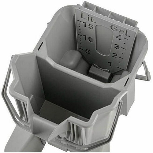 Unger SmartColor Dual-Compartment Mop Bucket 7.93 gal - Light Weight, Ergonomic Design, Caster, Comfortable - Plastic - Black - 1 / Carton (COMBG)
