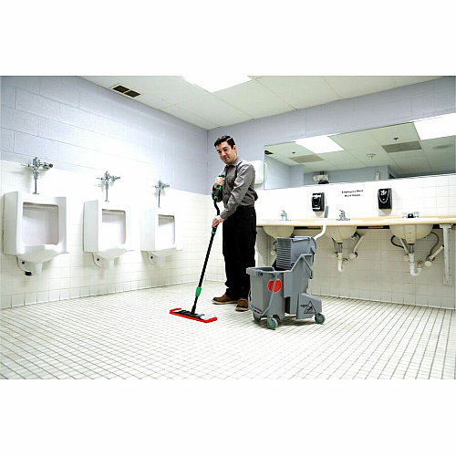 Unger SmartColor Dual-Compartment Mop Bucket 7.93 gal - Light Weight, Ergonomic Design, Caster, Comfortable - Plastic - Black - 1 / Carton (COMBG)