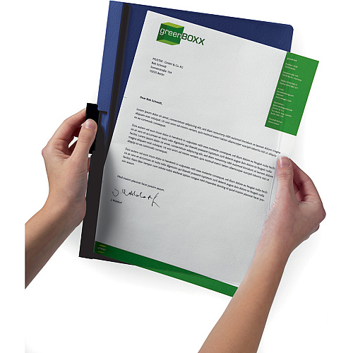 DURABLE&reg; DURACLIP&reg; Report Cover 8 1/2" x 11" - 30 Sheets Capacity - Vinyl, Steel - Black - 1 Each (220301)
