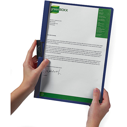 DURABLE&reg; DURACLIP&reg; Report Cover 8 1/2" x 11" - 30 Sheets Capacity - Vinyl, Steel - Black - 1 Each (220301)