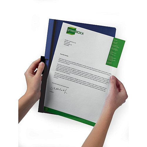 DURABLE&reg; DURACLIP&reg; Report Cover 8 1/2" x 11" - 30 Sheets Capacity - Vinyl, Steel - Black - 1 Each (220301)
