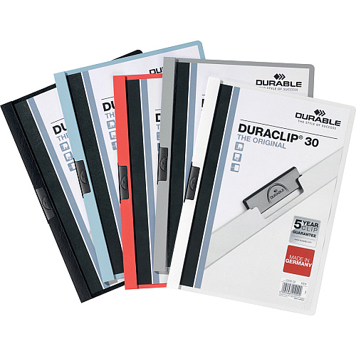 DURABLE&reg; DURACLIP&reg; Report Cover 8 1/2" x 11" - 30 Sheets Capacity - Vinyl, Steel - 1 Each (220307)