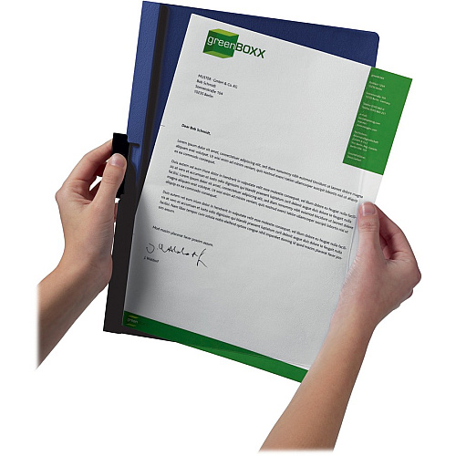 DURABLE&reg; DURACLIP&reg; Report Cover 8 1/2" x 11" - 60 Sheets Capacity - 1 Fastener(s) - Vinyl - Dark Blue - 1 Each (221407)