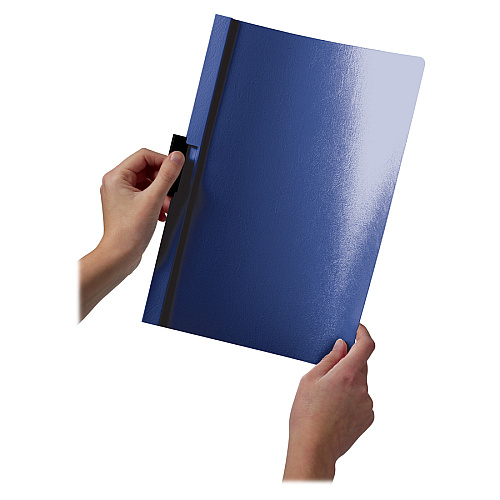 DURABLE&reg; DURACLIP&reg; Report Cover 8 1/2" x 11" - 60 Sheets Capacity - 1 Fastener(s) - Vinyl - Dark Blue - 1 Each (221407)