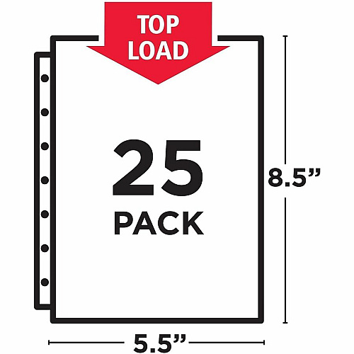 Avery&reg; Mini Diamond Clear Heavyweight Sheet Protectors 1 x Sheet Capacity - For 5 1/2" x 8 1/2" Sheet - 7 x Holes - 3 x Rings - Ring Binder - Top Loading - Rectangular - Clear - Polypropylene - 15/Bag - 1 Carton (77007)