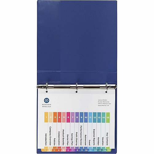 Avery Dividers, 15 Tabs, Ready Index, 45 x Divider(s) - 45 Tab(s) - Digit - 1-15 - 15 Tab(s)/Set - 8.5" Divider Width x 11" Divider Length - 3 Hole Punched - White Paper Divider - Multicolor Paper Tab(s) - Hole-punched, Printable, Reinfo (3 Sets of 11074)
