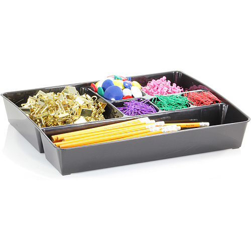 Officemate Deep Desk Drawer Tray 7 Compartment(s) - 2.25" Height x 11.50" Width x 15.13" Length - Black - 1 Each (21322)
