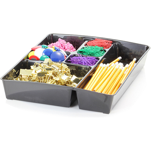 Officemate Deep Desk Drawer Tray 7 Compartment(s) - 2.25" Height x 11.50" Width x 15.13" Length - Black - 1 Each (21322)