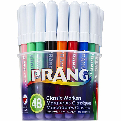 Prang Classic Bullet Tip Art Markers Bullet Marker Point - Assorted Ink - 48 / Set (80848)