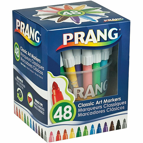 Prang Classic Bullet Tip Art Markers Bullet Marker Point - Assorted Ink - 48 / Set (80848)