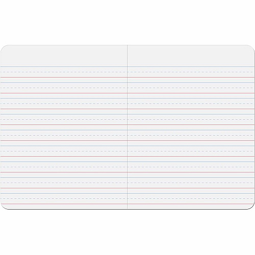 Pacon Primary Journal Dotted Midline Comp Book 100 Sheets - 0.63" Ruled - 7 1/2" x 9 3/4" Sheet Size - White Paper - Red Cover - 1 Each (2427)