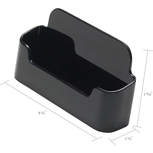 Deflecto Single Business Card Holder 1.8" Height x 3.9" Width x 1.4" Depth - Plastic - Black - 1 Each (90104)