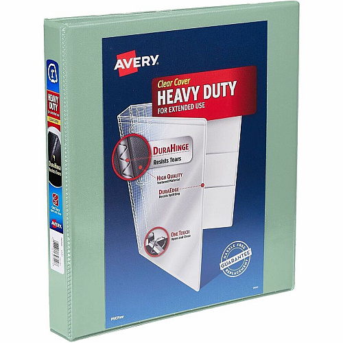 Avery Heavy-Duty View Binder 1" Binder Capacity - Letter - 8 1/2" x 11" Sheet Size - 250 Sheet Capacity - 1 2/5" Spine Width - 3 x 1" Ring - Fastener: Slant Ring - Pocket: 4, Internal - Polypropylene - Black, Pacific Blue, Red, White, Yellow - Adh (79830)