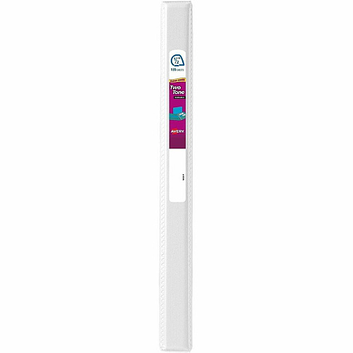 Avery 1/2" Two-Tone View 3-Ring Binder With Pockets 1/2" Binder Capacity - Letter - 8 1/2" x 11" Sheet Size - 135 Sheet Capacity - 45/64" Spine Width - 135 x 0.50" Ring - Fastener: Slant Ring - Pocket: 4, Internal - Polypropylene - Black, Blush, P (17241)