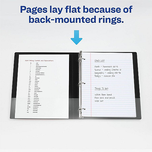 Avery 1/2" Two-Tone View 3-Ring Binder With Pockets 1/2" Binder Capacity - Letter - 8 1/2" x 11" Sheet Size - 135 Sheet Capacity - 45/64" Spine Width - 135 x 0.50" Ring - Fastener: Slant Ring - Pocket: 4, Internal - Polypropylene - Black, Blush, P (17241)