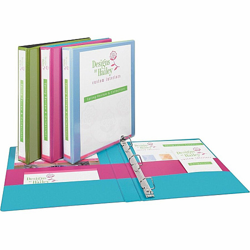 Avery 1/2" Two-Tone View 3-Ring Binder With Pockets 1/2" Binder Capacity - Letter - 8 1/2" x 11" Sheet Size - 135 Sheet Capacity - 45/64" Spine Width - 135 x 0.50" Ring - Fastener: Slant Ring - Pocket: 4, Internal - Polypropylene - Black, Blush, P (17241)