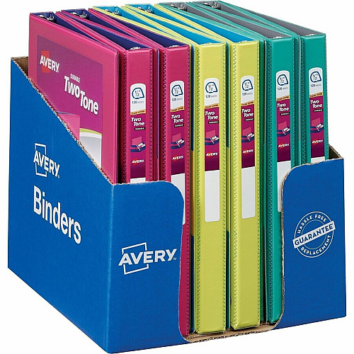 Avery 1/2" Two-Tone View 3-Ring Binder With Pockets 1/2" Binder Capacity - Letter - 8 1/2" x 11" Sheet Size - 135 Sheet Capacity - 45/64" Spine Width - 135 x 0.50" Ring - Fastener: Slant Ring - Pocket: 4, Internal - Polypropylene - Black, Blush, P (17241)
