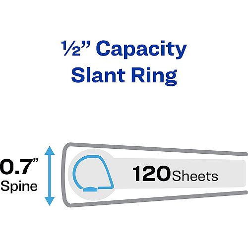 Avery 1/2" Two-Tone View 3-Ring Binder With Pockets 1/2" Binder Capacity - Letter - 8 1/2" x 11" Sheet Size - 135 Sheet Capacity - 45/64" Spine Width - 135 x 0.50" Ring - Fastener: Slant Ring - Pocket: 4, Internal - Polypropylene - Black, Blush, P (17241)