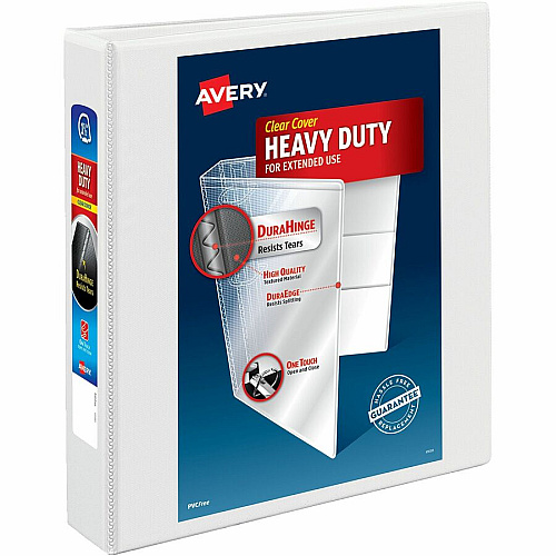Avery Heavy-Duty View Binder 1 1/2" Binder Capacity - Letter - 8 1/2" x 11" Sheet Size - 375 Sheet Capacity - 2 1/10" Spine Width - 3 x 1.50" Ring - Fastener: Slant Ring - Pocket: 4, Internal - Polypropylene - Black, White, Pacific Blue, Yellow, R (79831)