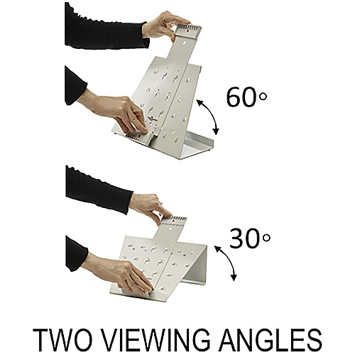DURABLE Desk Reference System with Display Sleeves Desktop - 10 Panels - Support Letter Media - Antimicrobial - Gray - 1 Each (535810)