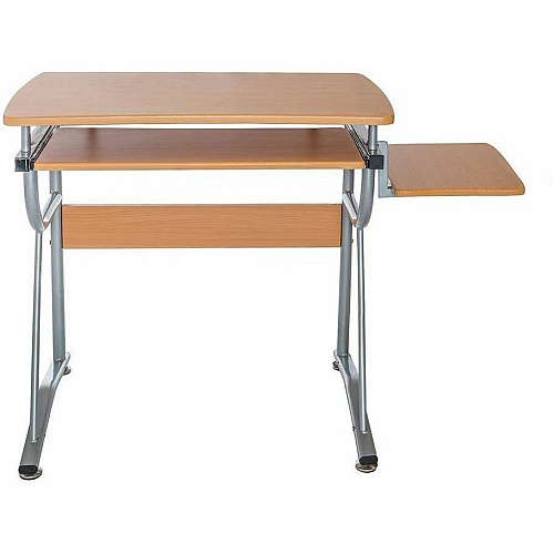 Techni Mobili Compact Computer Desk Rectangle Top - Modern Style - 65 lb Capacity - 30" Height x 43" Width x 19.50" Depth - Computer, Keyboard, Printer - Assembly Required - Cherry - MDF, Polyvinyl Chloride (PVC), Laminate, Veneer - Powder Coate (8336C09)