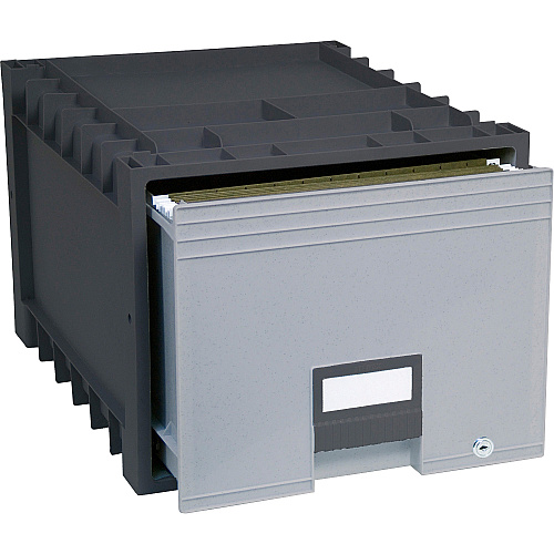 Storex Black/Gray Heavy-duty Archive Drawer Internal Dimensions: x 18" Width - External Dimensions: 14.3" Length x 18" Width x 12.3" Height - 50 lb - 13.69 gal - Media Size Supported: Letter - Heavy Duty - Stackable - Plastic - Black, Gray - F (61178U01C)