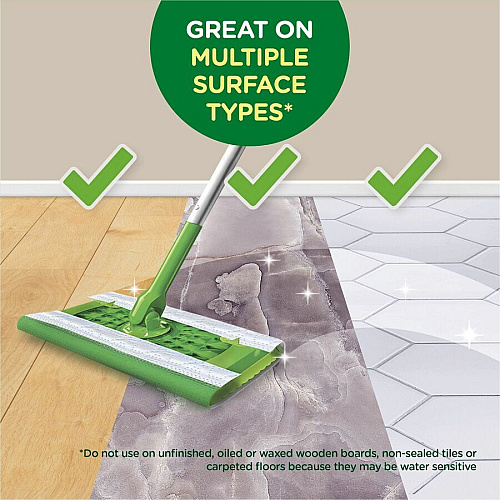 Swiffer Sweeper Wet Cloths Disposable, Residue-free - Green - 12 / Pack (35154)