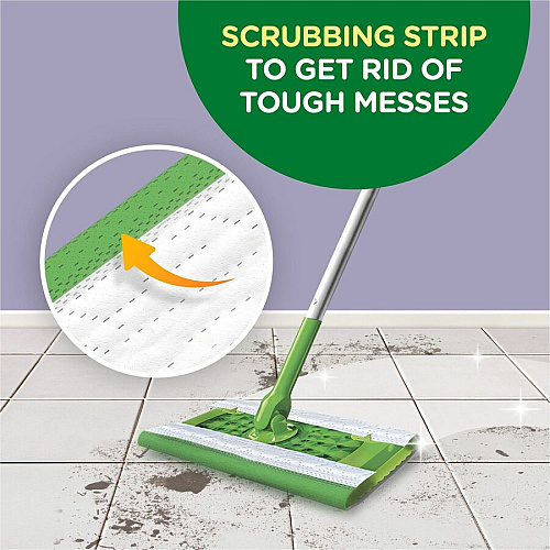 Swiffer Sweeper Wet Cloths Disposable, Residue-free - Green - 12 / Pack (35154)