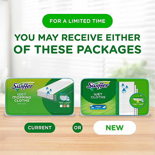 Swiffer Sweeper Wet Cloths Disposable, Residue-free - Green - 12 / Pack (35154)
