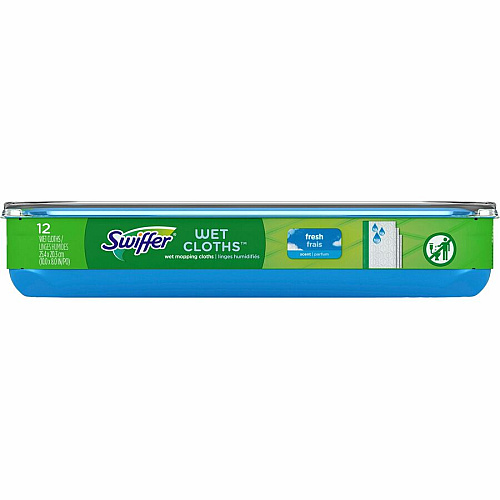 Swiffer Sweeper Wet Cloths Disposable, Residue-free - Green - 12 / Pack (35154)