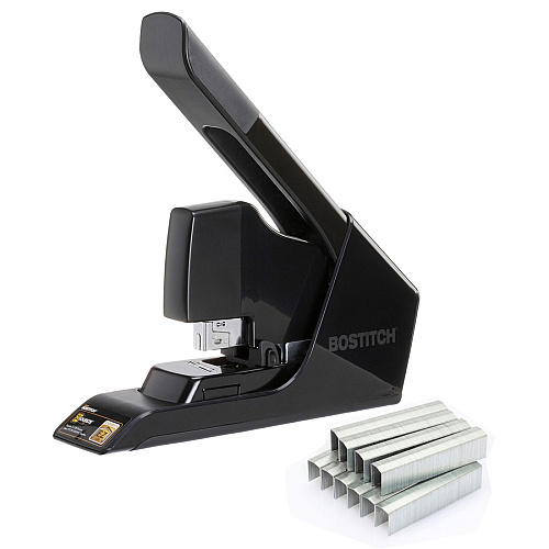 Bostitch EZ Squeeze Antimicrobial Heavy Duty Stapler Staples Upto 130 Sheet - Holds Upto 210 Staple - Full Strip - Black - 1 Each (B8130)