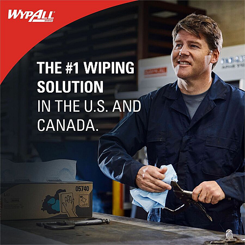 Wypall PowerClean X70 Medium Duty Cloths - Pop-Up Box 8.34" Width x 16.80" Length - White - Hydroknit/ - 100 / Box (41455)
