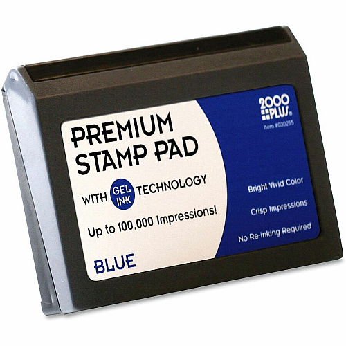 Cosco 2000 Plus Gel Ink Premium Stamp Pad 3" Height x 4.3" Width x 3.5" Depth - Blue Ink - 1 Each (030255)