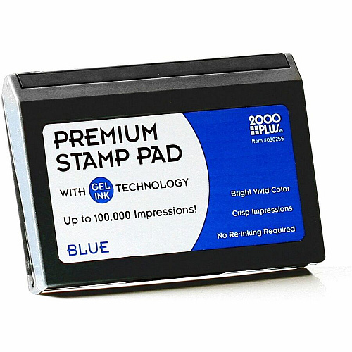 Cosco 2000 Plus Gel Ink Premium Stamp Pad 3" Height x 4.3" Width x 3.5" Depth - Blue Ink - 1 Each (030255)