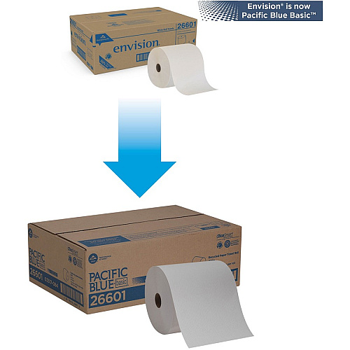 Pacific Blue&reg; Nonperforated Paper Towels, White, 1-Ply, 800-ft., 6 Rolls (26601)