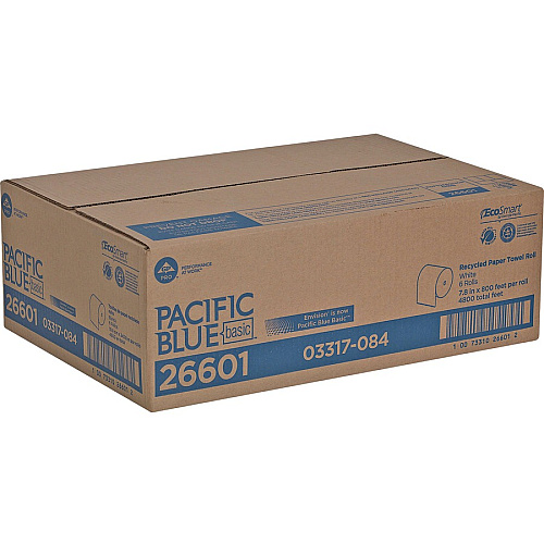 Pacific Blue&reg; Nonperforated Paper Towels, White, 1-Ply, 800-ft., 6 Rolls (26601)