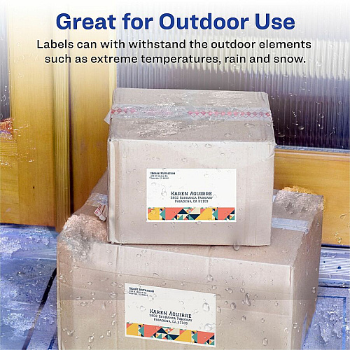 Avery&reg; 5-1/2" x 8-1/2" Labels, Ultrahold, 20 Labels Waterproof - 5 1/2" Width x 8 1/2" Length - Permanent Adhesive - Rectangle - Laser - Matte - White - Film - Permanent Adhesive, Durable, Stick & Stay, Customizable, Scuff Resistant, Tear Resi (15516)