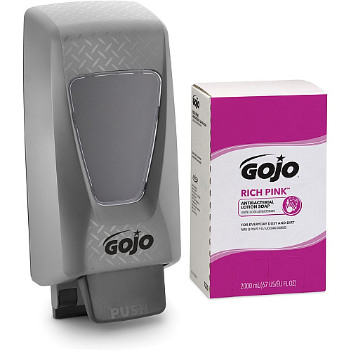 Gojo&reg; Rich Pink Antibacterial Lotion Soap Refill 2.11 quart - Soil Remover - Antibacterial - 1 Each (722004)