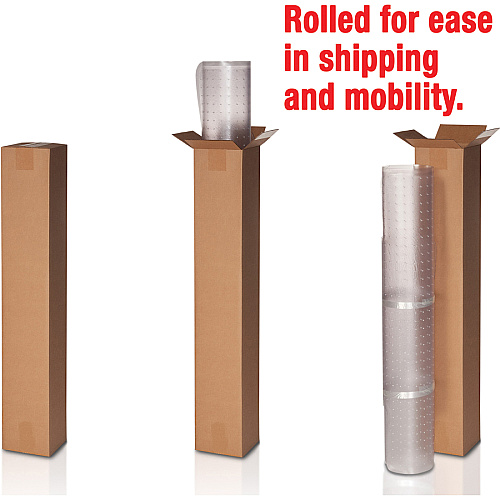 Lorell Medium-pile Chairmat Carpeted Floor - 48" Length x 36" Width x 0.133" Thickness - Lip Size 10" Length x 19" Width - Vinyl - Clear - 1 Each (LLR82822)