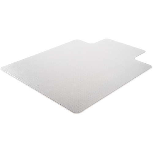 Lorell Medium-pile Chairmat Carpeted Floor - 48" Length x 36" Width x 0.133" Thickness - Lip Size 10" Length x 19" Width - Vinyl - Clear - 1 Each (LLR82822)