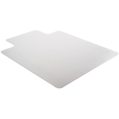 Lorell Medium-pile Chairmat Carpeted Floor - 48" Length x 36" Width x 0.133" Thickness - Lip Size 10" Length x 19" Width - Vinyl - Clear - 1 Each (LLR82822)