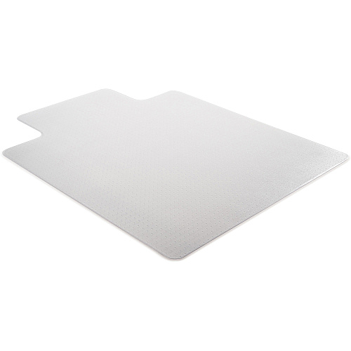 Lorell Medium-pile Chairmat Carpeted Floor - 48" Length x 36" Width x 0.133" Thickness - Lip Size 10" Length x 19" Width - Vinyl - Clear - 1 Each (LLR82822)