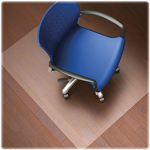 Lorell Nonstudded Chairmat Tile Floor, Vinyl Floor, Hardwood Floor - 48" Length x 36" Width x 0.060" Thickness - Rectangular - Vinyl - Clear - 1 Each (LLR82825)