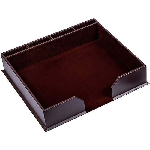 Dacasso Leather Conference Room Set Rectangular - Top Grain Leather, Velveteen - Chocolate Brown - 1 Each (D3452)