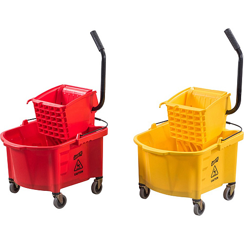 Genuine Joe Splash Shield Mop Bucket/Wringer 6.50 gal - Plastic - Red - 1 Each (GJO18800)