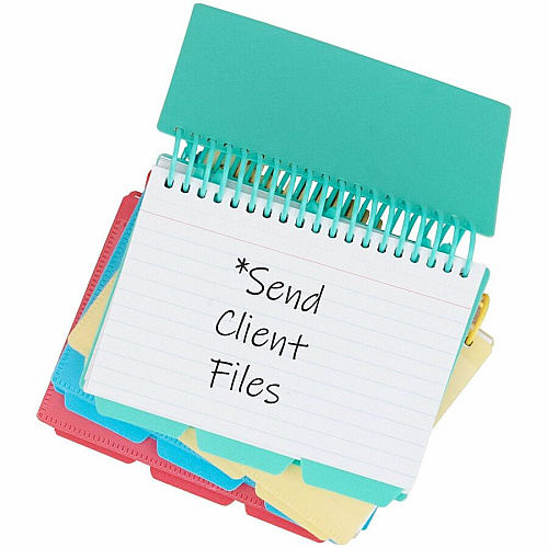C-Line Spiral Bound Index Card Notebook with Index Tabs Spiral Bound - 3" x 6" Sheet Size - Assorted Paper - Clear Cover - Repositionable Divider, Perforated, Index Sheet, Portable - 1 Each (48750)