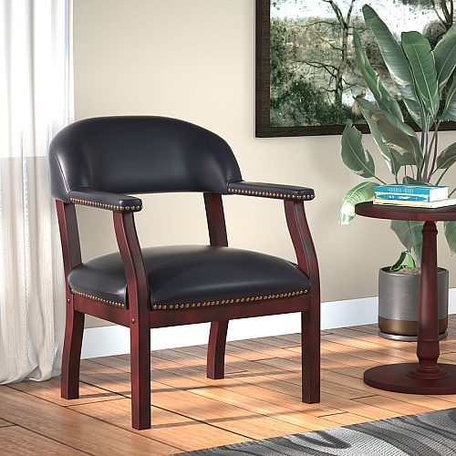 Boss Management Chair Black - Vinyl - 1 Each (B9540BK)