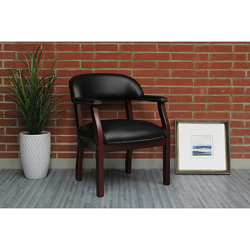 Boss Management Chair Black - Vinyl - 1 Each (B9540BK)